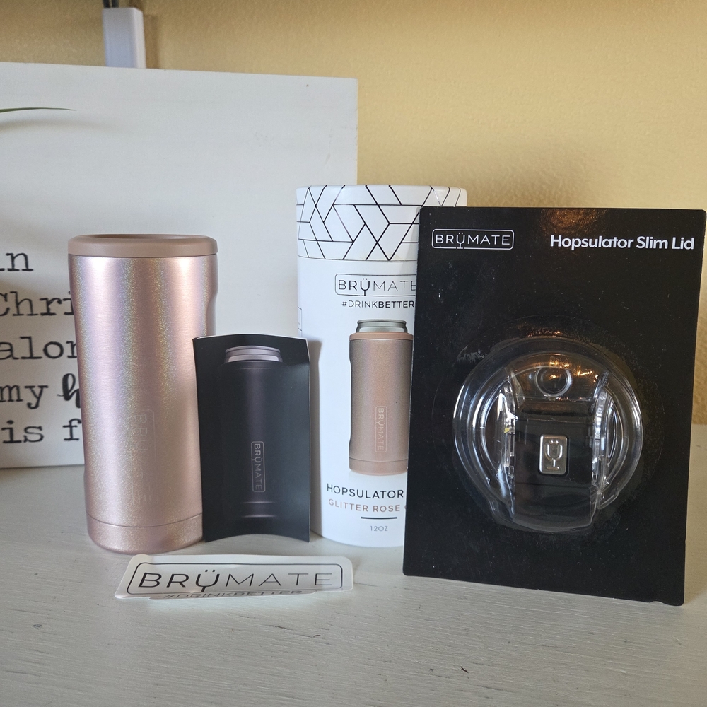 BrüMate Glitter Rose Gold Insulated Thermos